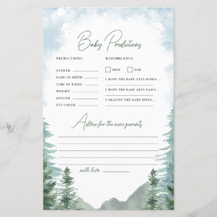 Adventure Baby Shower Predication & Advisor Game