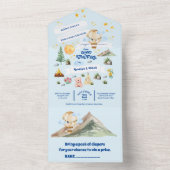 Adventure Baby Shower Wasserfarben Bäume All In One Einladung (Innen Boden)