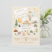 Adventure Baby Shower Wasserfarben Bäume Einladung (Stehend Vorderseite)