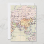 Adventure Baby Showroom Blue Floral Map Reise Welt Einladung (Rückseite)