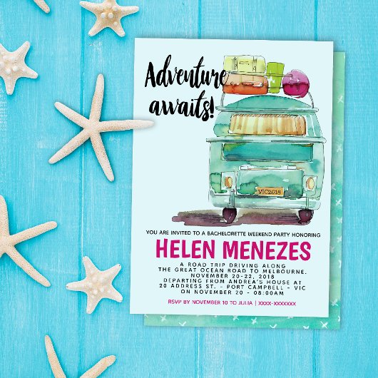Adventure Bachelorette Weekend Einladung