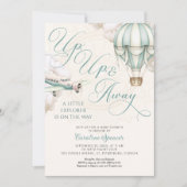 Adventure Balloon Airplane Baby Shower Invitation Einladung (Vorderseite)