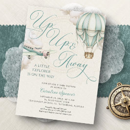 Adventure Balloon Airplane Baby Shower Invitation Einladung
