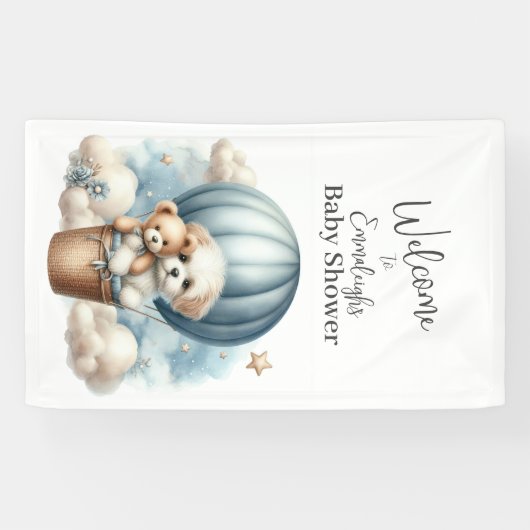 Adventure Balloon Baby Shower Vertikal Willkommen Banner (Horizontal)