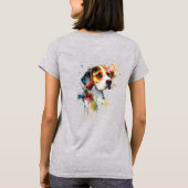 Adventure Beagle Puppy Watercolor AI Art T - Shirt (Rückseite)