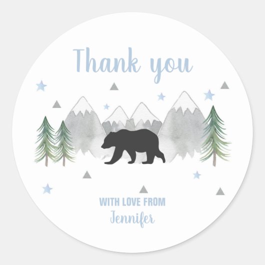 Adventure Bear Sticker Labels - Danke Stickers (Vorderseite)