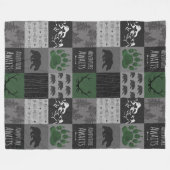 Adventure Bears - Grün/Schwarz Fleecedecke (Vorderseite (Horizontal))