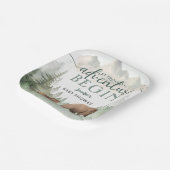 Adventure Begin Baby Shower Bear Woodland Forest Pappteller (Gewinkelt)