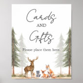 Adventure Begin Baby Shower Cards and Gifts Sign Poster (Vorne)