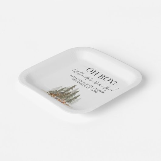 Adventure Begin Baby Shower Pappteller (Gewinkelt)