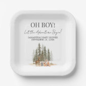 Adventure Begin Baby Shower Pappteller (Vorderseite)