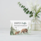 Adventure Begin Baby Shower Woodland Diaper Raffle Begleitkarte (Stehend Vorderseite)