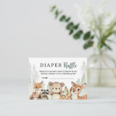 Adventure Begin Baby Shower Woodland Diaper Raffle Begleitkarte (Stehend Vorderseite)