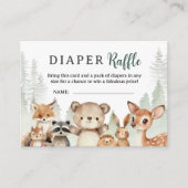 Adventure Begin Baby Shower Woodland Diaper Raffle Begleitkarte (Vorderseite)