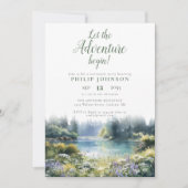 Adventure Begin Forest Lake Retirement Party Photo Einladung (Vorderseite)