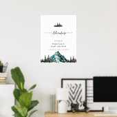 Adventure Begin Mountain Pine Baby Dusche Willkomm Poster (Heimbüro)