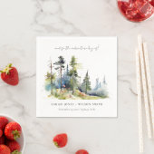 Adventure Begin Pine Forest Landschaft Hochzeit Serviette (Beispiel)