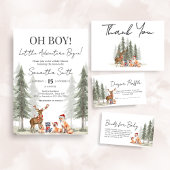 Adventure Begin Winter Woodland Baby Shower Einladung