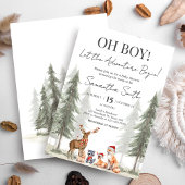 Adventure Begin Winter Woodland Baby Shower Einladung