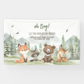 Adventure Begin Woodland Animals Baby Shower Banner (Horizontal)