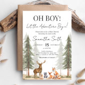 Adventure Begin Woodland Animals Baby Shower Einladung