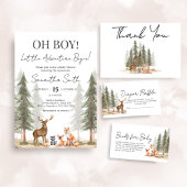 Adventure Begin Woodland Animals Baby Shower Einladung