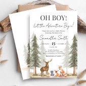 Adventure Begin Woodland Animals Baby Shower Einladung