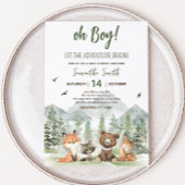 Adventure Begin Woodland Animals Baby Shower Einladung