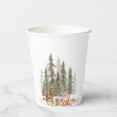 Adventure Begin Woodland Animals Baby Shower Pappbecher (Rückseite)