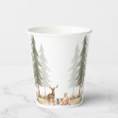 Adventure Begin Woodland Animals Baby Shower Pappbecher (Rückseite)