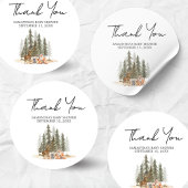 Adventure Begin Woodland Animals Baby Shower Runder Aufkleber