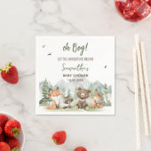 Adventure Begin Woodland Animals Baby Shower Serviette (Beispiel)