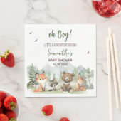 Adventure Begin Woodland Animals Baby Shower Serviette (Beispiel)