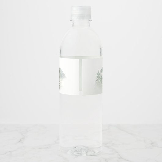 Adventure Begin Woodland Animals Baby Shower Wasserflaschenetikett (Rückseite)