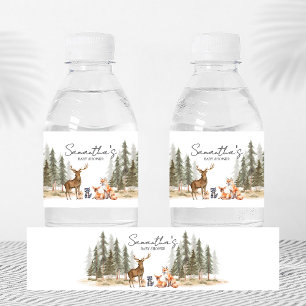 Adventure Begin Woodland Animals Baby Shower Wasserflaschenetikett