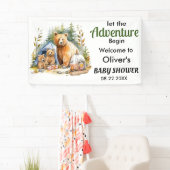 Adventure Begin Woodland Babydusche Banner (Insitu)