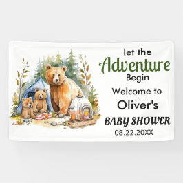 Adventure Begin Woodland Babydusche Banner