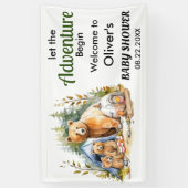 Adventure Begin Woodland Babydusche Banner (Vertikal)