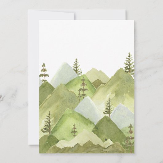 Adventure Begin Woodland Babydusche Einladung (Rückseite)