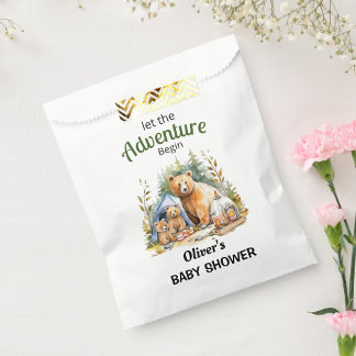 Adventure Begin Woodland Babydusche Geschenktütchen