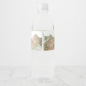 Adventure Begin Woodland Mountain Baby Dusche Wasserflaschenetikett (Rückseite)
