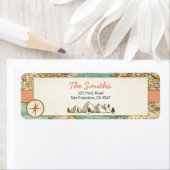 Adventure beginnt Address Labels Vintage Weltkarte (Insitu)