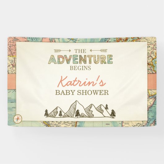Adventure beginnt Party Banner Weltkarte (Horizontal)