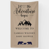 Adventure beginnt Rustic Kraft Baby Dusche Willkom Banner (Vertikal)