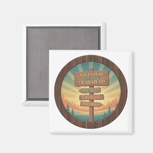 Adventure Begins at the Trailhead Magnet (Vorderseite/Rückseite)