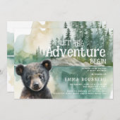 Adventure Begins Baby Bear Cub Baby Dusche Einladung (Vorne/Hinten)