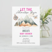 Adventure Begins Baby Dusche Einladung (Stehend Vorderseite)