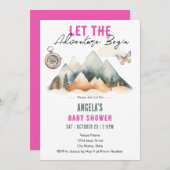 Adventure Begins Baby Dusche Einladung (Vorne/Hinten)