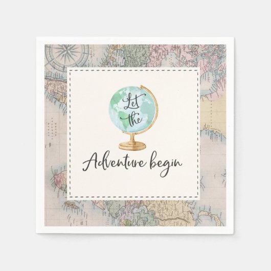 Adventure Begins Baby Dusche Party Napkin Serviette (Vorderseite)