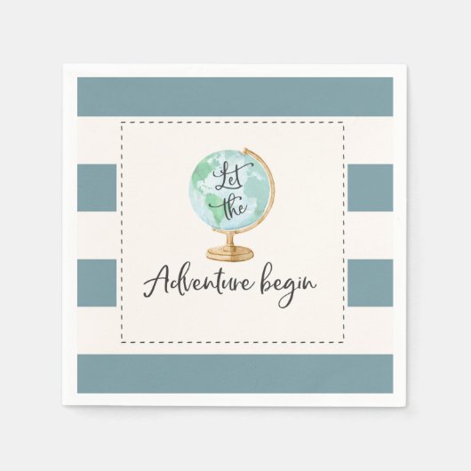 Adventure Begins Baby Dusche Party Napkin Serviette (Vorderseite)